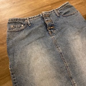 VTG Hydraulic Denim Skirt Size 7/8 (Measures 30”x35”) RETRO MUST HAVE (TO1)